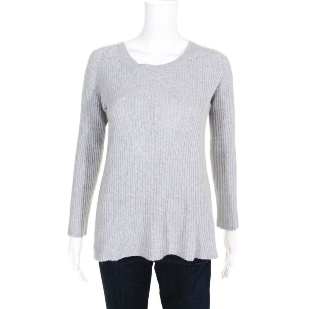 Michael Stars Womens Ribbed Tunic Light Gray Size Meduim 10739599